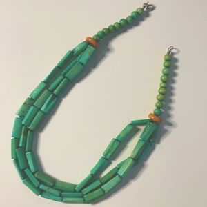 Turquoise resin statement necklace